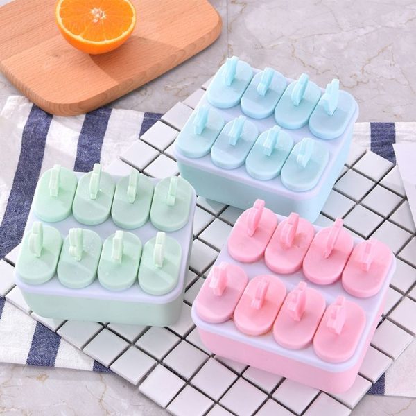 Creative Home Kitchen Double Ice Grid Mold DIY Ice Cream Modeling Mold (8 Grids Square Green) - Image 9