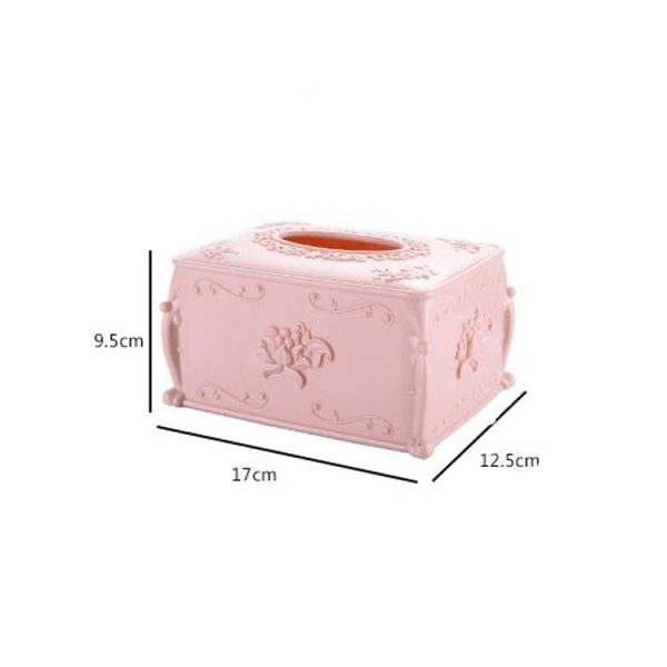 Creative Simple Carved Tissue Box Living Room Home Desktop Coffee Table Tissue Box (Blue) - Image 3