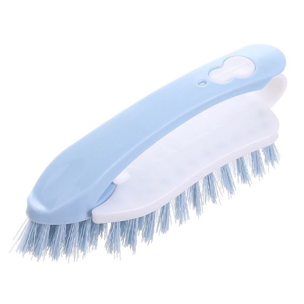 Multi-function 2 in 1 Plastic Soft Hair Washing Brush Decontamination Board Brush Shoe Brush (Blue) - Image 2