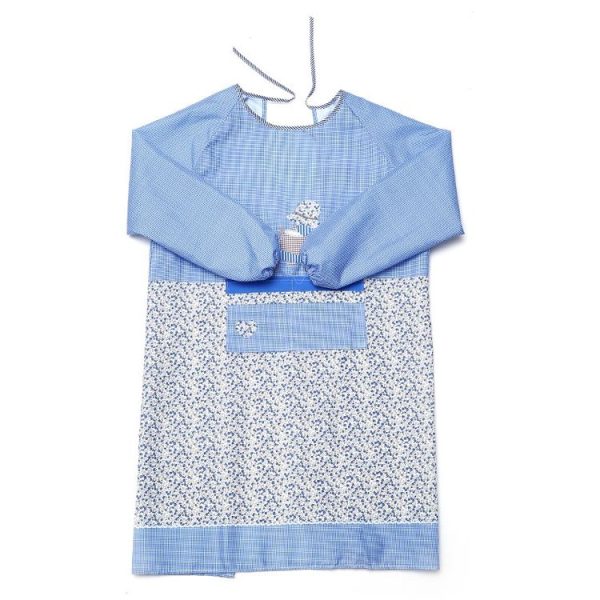 Kitchen Anti-fouling Oil-proof Adult Gowns Home Apron, with Long Sleeve (Blue) - Image 2