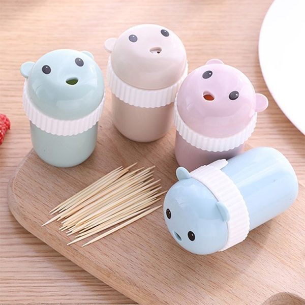 Household Cute Cartoon Toothpick Holder Portable Restaurant Hotel Toothpick Can Box ( Blue) - Image 8