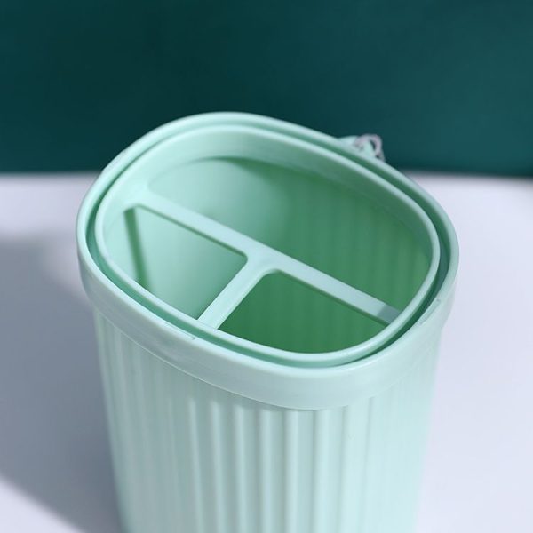 Simple Portable Travel Toothpaste Toothbrush Storage Box with Cover & Lanyard (Pink) - Image 4