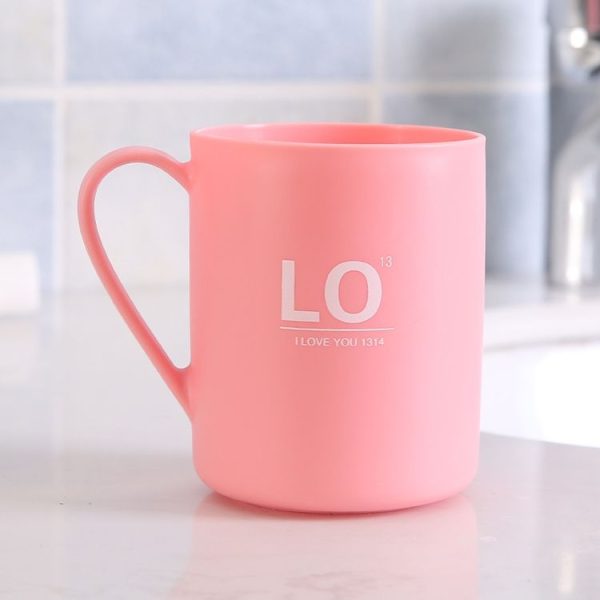 Creative Minimalist Bathroom Couple Wash Cup (Pink) - Image 2