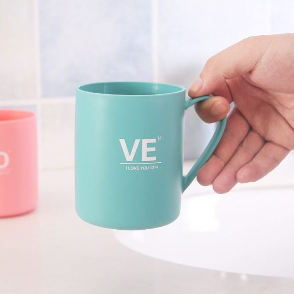 Creative Minimalist Bathroom Couple Wash Cup (Pink) - Image 6