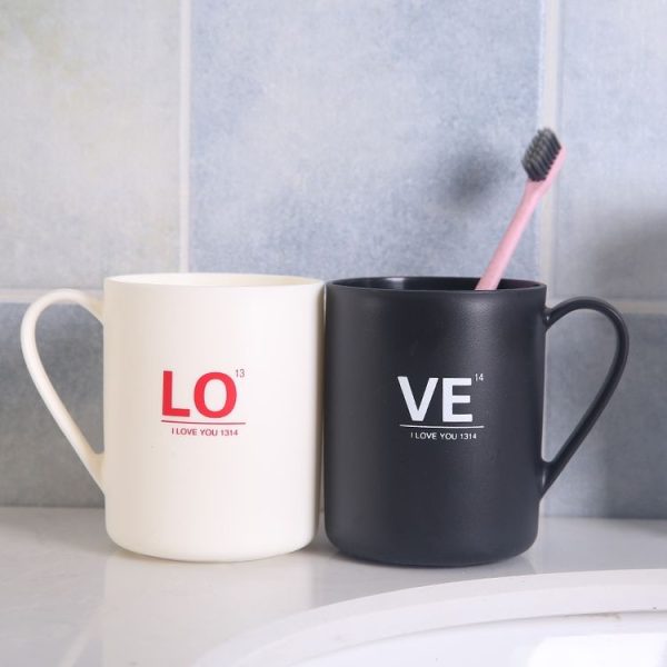 Creative Minimalist Bathroom Couple Wash Cup (Pink) - Image 7