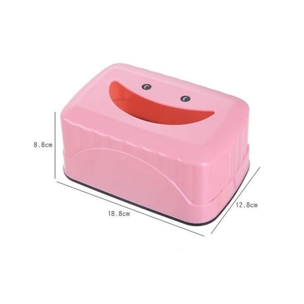 Cute Smiley Home Desktop Plastic Tissue Box (Blue) - Image 3