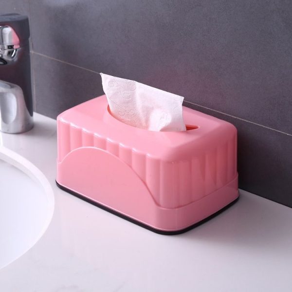 Cute Smiley Home Desktop Plastic Tissue Box (Blue) - Image 6