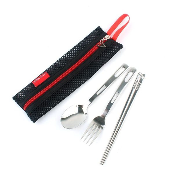 Outdoor Tableware Set Camping Travel Portable Single Tableware Combination Three-piece - Image 5