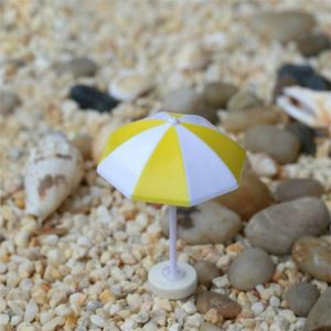 2 PCS Miniature Sun Umbrella DIY Home Garden Decoration Cute Umbrella Table Ornament Handicrafts, Size: S (Yellow)