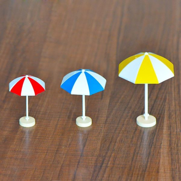 2 PCS Miniature Sun Umbrella DIY Home Garden Decoration Cute Umbrella Table Ornament Handicrafts, Size: M (Red) - Image 3