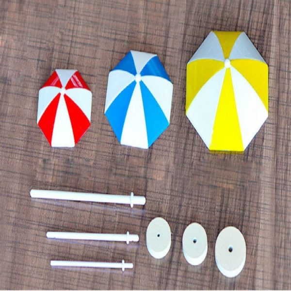 2 PCS Miniature Sun Umbrella DIY Home Garden Decoration Cute Umbrella Table Ornament Handicrafts, Size: M (Red) - Image 4