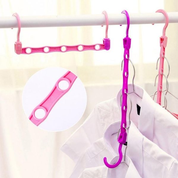 5-Hole Plastic Clothes Hanger Magic Hanger Hanger Wonder Closet Organizer Multi-port Hook, Random Color Delivery - Image 4