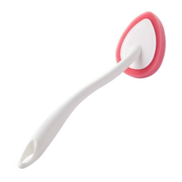 Bathroom Long Handle Cleaning Sponge Brush Bathtub Tile Wall Decontamination Sponge Bathroom Bath Brush (Pink) - Image 2