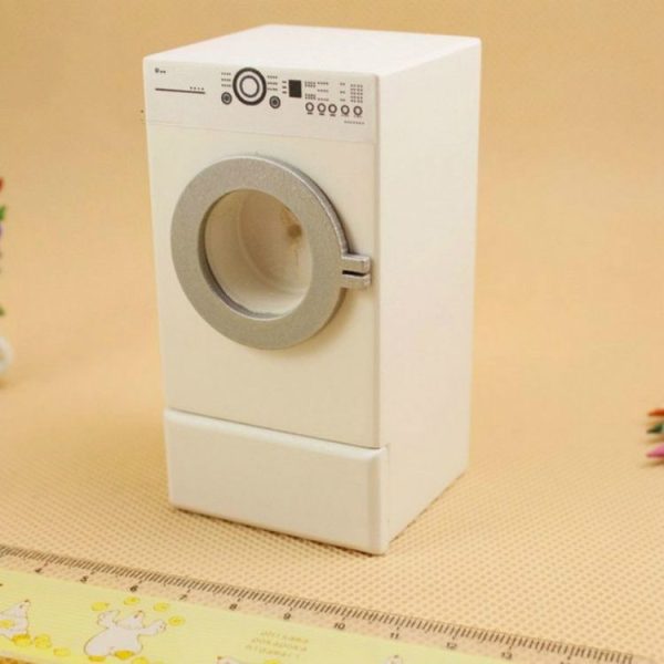 Miniature Dolls House Laundry Simulation Household Appliances Model Kids Wooden Toy (Clothes Dryer) - Image 2
