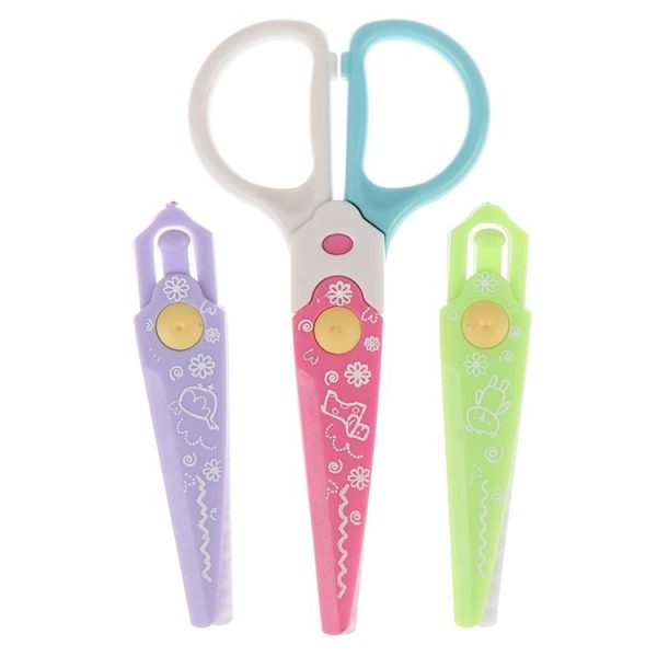 3 Sets Children Stationery Creative Lace Scissors 3 / 6 Knife Head Manual Safety Plastic Scissors Random Color Delivery, Size: 3 Packs - Image 2