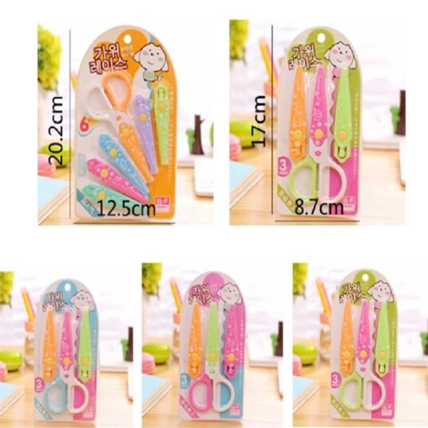 3 Sets Children Stationery Creative Lace Scissors 3 / 6 Knife Head Manual Safety Plastic Scissors Random Color Delivery, Size: 3 Packs - Image 9