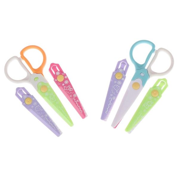 3 Sets Children Stationery Creative Lace Scissors 3 / 6 Knife Head Manual Safety Plastic Scissors Random Color Delivery, Size: 6 Packs - Image 7