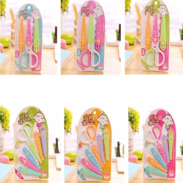 3 Sets Children Stationery Creative Lace Scissors 3 / 6 Knife Head Manual Safety Plastic Scissors Random Color Delivery, Size: 6 Packs - Image 8