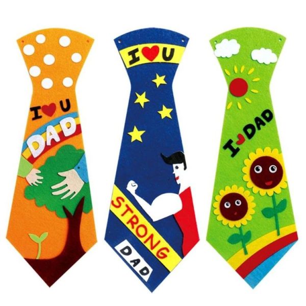 3 PCS Children Creative DIY Non-woven Ties Kids Handmade Ties Toy, Random Style Delivery - Image 2