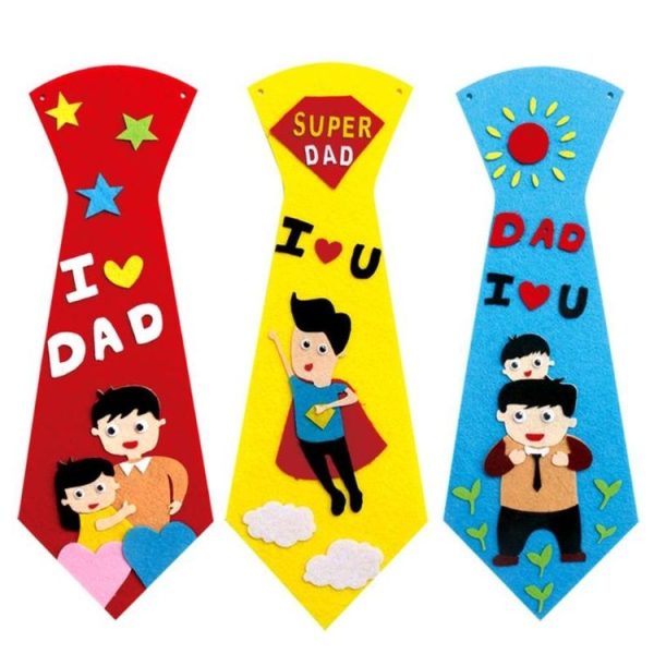 3 PCS Children Creative DIY Non-woven Ties Kids Handmade Ties Toy, Random Style Delivery - Image 3