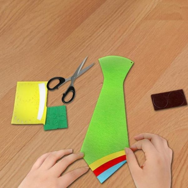 3 PCS Children Creative DIY Non-woven Ties Kids Handmade Ties Toy, Random Style Delivery - Image 5