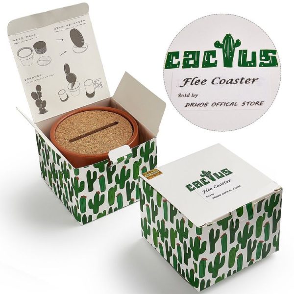 Novelty DIY Cactus Coaster Anti-skid Insulation Tea Pad Home Storage Desktop Multi-function Decoration - Image 5