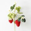 3 Branches Simulation Strawberry Branch Home Decoration DIY Flower Arrangement Material (2 Head Large Strawberries)