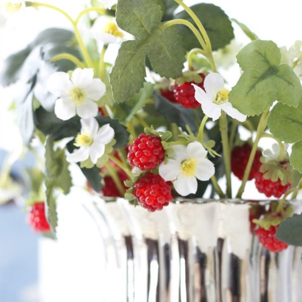 3 Branches Simulation Strawberry Branch Home Decoration DIY Flower Arrangement Material (2 Head Large Strawberries) - Image 4