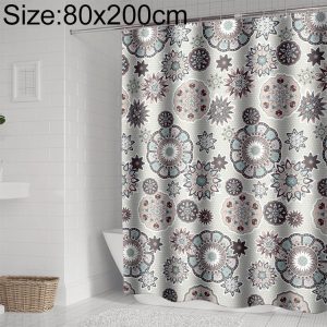 Bohemian Mandala Shower Curtains Bathroom Geometric Waterproof Bath Curtain, Size: 80x200cm