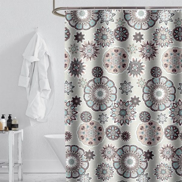 Bohemian Mandala Shower Curtains Bathroom Geometric Waterproof Bath Curtain, Size: 80x200cm - Image 7