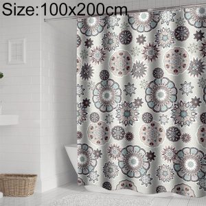 Bohemian Mandala Shower Curtains Bathroom Geometric Waterproof Bath Curtain, Size: 100x200cm