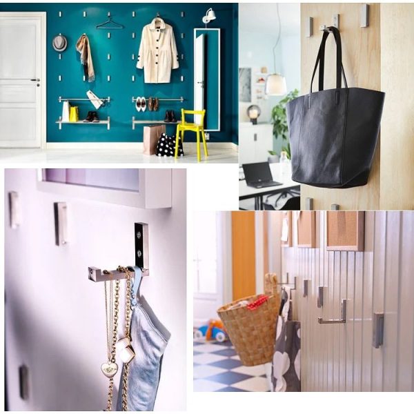 Collapsible Clothes Hanger Robe Hook Decorative Bathroom Wall Mounted Hooks (Silver Hook (Send Screw)) - Image 9
