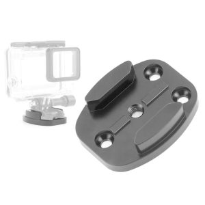 4 Holes Aluminum Quick Release Tripod Mount Base For Sports Camera, Color: Black