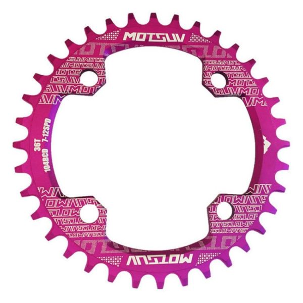 MOTSUV Narrow Wide Chainring MTB Bicycle 104BCD Tooth Plate Parts (Purple)