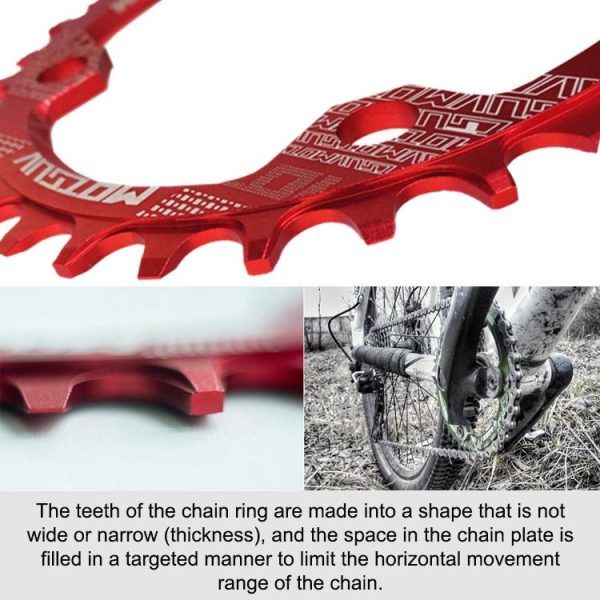 MOTSUV Narrow Wide Chainring MTB Bicycle 104BCD Tooth Plate Parts (Purple) - Image 6
