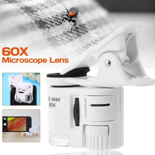 9595W1 60 Times Magnifying Glass Mobile Phone HD Microscope with Led Light - Image 8