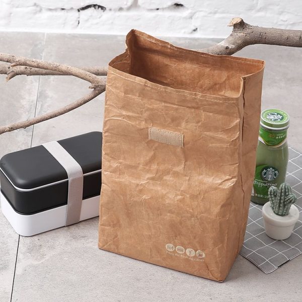 Outdoor Picnic Environmentally Friendly Degradable Kraft Paper Lunch Bag DuPont Paper Aluminum Film Lunch Box, Capacity: 6L / CL2013 - Image 2