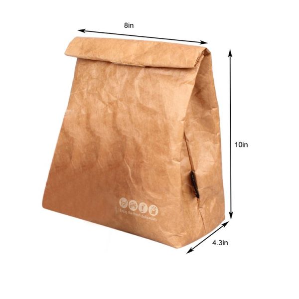Outdoor Picnic Environmentally Friendly Degradable Kraft Paper Lunch Bag DuPont Paper Aluminum Film Lunch Box, Capacity: 6L / CL2013 - Image 4