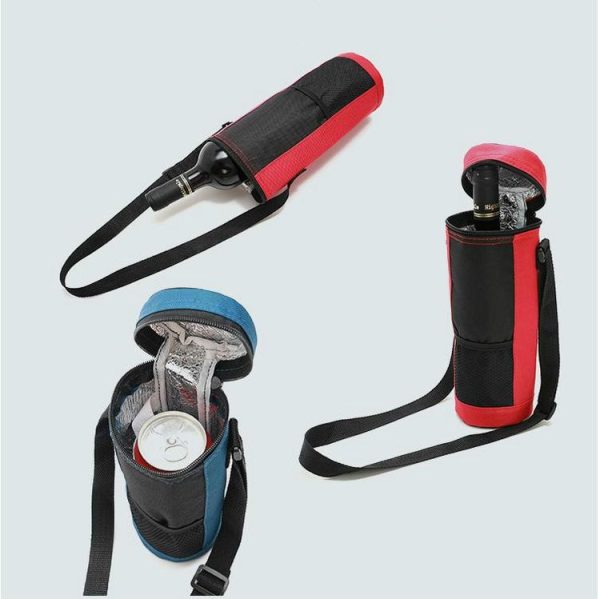 Wine Insulation Bag Portable Cylinder Oxford Cloth Insulation Package Wine Ice Bbag SH0073 / 4L (Red) - Image 5