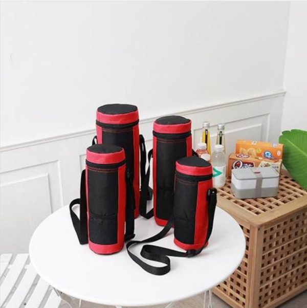 Wine Insulation Bag Portable Cylinder Oxford Cloth Insulation Package Wine Ice Bbag SH0073 / 4L (Red) - Image 7