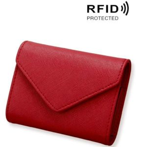 Cross Texture Corrugated Anti-magnetic Anti-RFID Card Package Card Sets (Jujube Red)