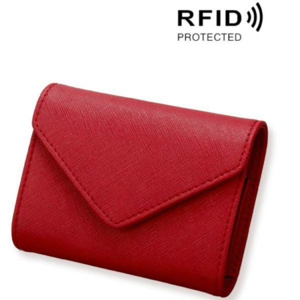 Cross Texture Corrugated Anti-magnetic Anti-RFID Card Package Card Sets (Jujube Red) - Image 2