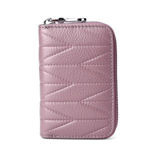 Multi-card Zipper Card Bit Card Small Purse Simple Organ Card Package (Light Purple)