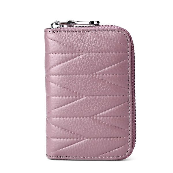 Multi-card Zipper Card Bit Card Small Purse Simple Organ Card Package (Light Purple)