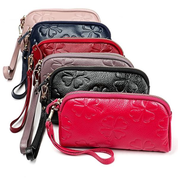 Ladies Clutch Bag Women Coin Purse Fashion Trend Cute Hand-held Wallet (Soy Flour) - Image 3