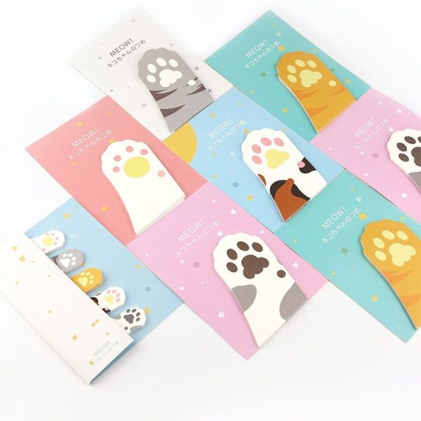 2 PCS Cat Claw Stickers Heterologous Bookmarks Cat Stickers (Yellow) - Image 2