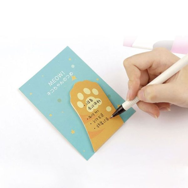 2 PCS Cat Claw Stickers Heterologous Bookmarks Cat Stickers (Yellow) - Image 4