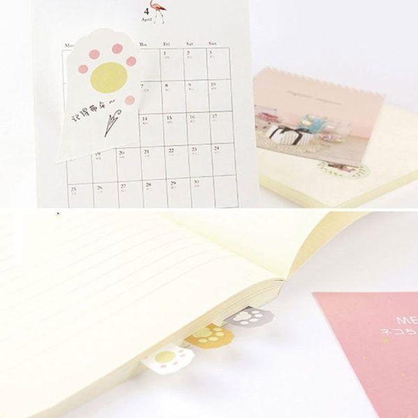 2 PCS Cat Claw Stickers Heterologous Bookmarks Cat Stickers (Yellow) - Image 5