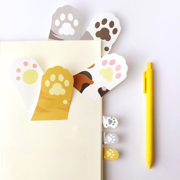 2 PCS Cat Claw Stickers Heterologous Bookmarks Cat Stickers (Yellow) - Image 6