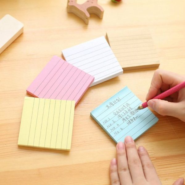 5 PCS Simple Kraft Paper Horizontal Line Small Note Book Square Message Note N Times Post It (Blue) - Image 6